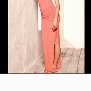 Victoria secret ruched coral Maxi dress. Sz L